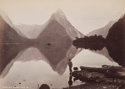 Mitre Peak, Milford Sound, NZ. From the Album: Australasian Scenery by Frank Coxhead